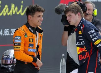 Norris mostró el dedo medio a Verstappen en el GP de Miami