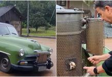 Este es el único vehículo propulsado por leña que lleva circulando casi medio siglo