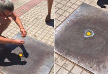Fríen un huevo sobre la banqueta en medio del extremo calor en Chile (VIDEO)