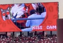 Pareja es captada por la ‘Kiss Cam’ en el San Luis vs Querétaro, pero se esconden