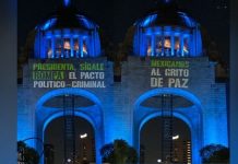 Proyectan mensaje a Sheinbaum para que “rompa el pacto político-criminal”