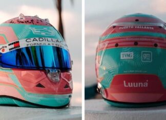 Checo Pérez luce casco especial inspirado en Miami para el Gran Premio de la ciudad