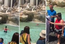 Turista entra a nadar a Fontana di Trevi (VIDEO)