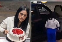 “Lady Pastel” roba tarta y huye en auto de lujo (VIDEO)