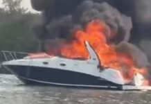 Nahle evade revelar dueño de yate incendiado en Veracruz