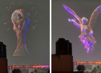 Espectacular show de drones ilumina el Estadio Azteca