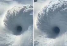 Pasajero graba supuesto supertifón desde avión (VIDEO)